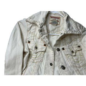 TRUE RELIGION Men's Sz Large White 100% Cotton JIMMY Jacket 112790
